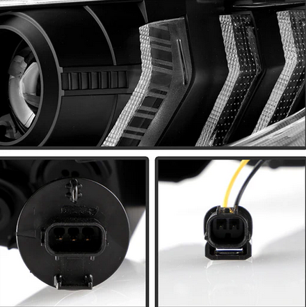 2016-2020 Honda Civic 2DR/4DR/Hatchback ( Not Compatible With Factory LED Headlight Equipped Vehicles ) Projector Headlights - Sequential Crystal Light Bar Turn Signal Light - DRL Light Bar Parking Light - Greeting Light - Black