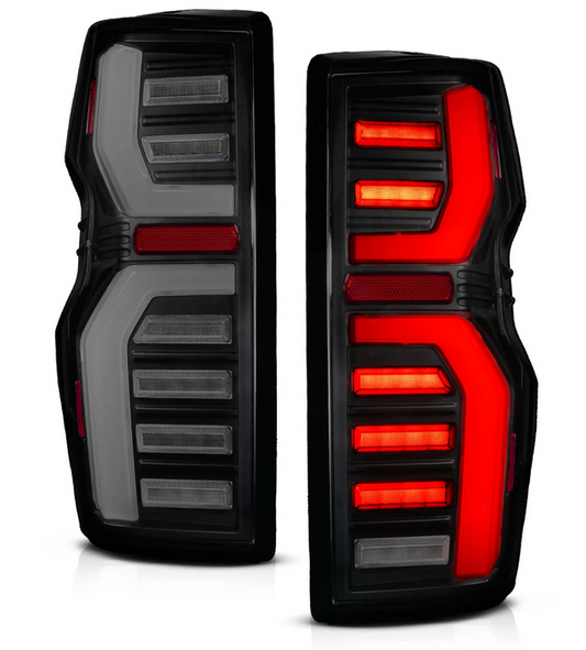 2023-2025 CHEVY COLORADO FULL LED TAIL LIGHTS BLACK HOUSING SMOKE LENS W/ SEQUENTIAL SIGNAL & INITIATION FEATURE (FOR ALL MODELS)