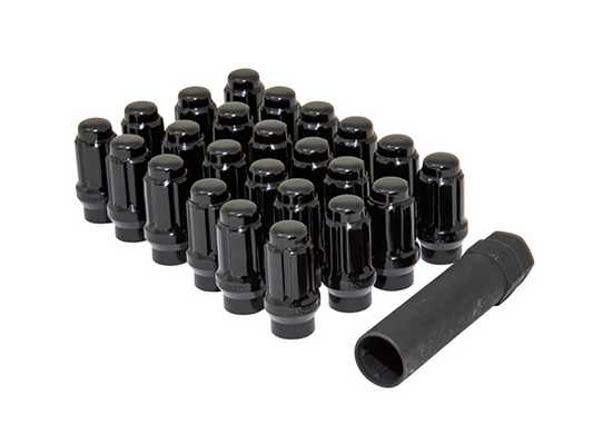 Gorilla Tuner Series Spline ET Lug Nut 12x1.25 Black 6 Lug Kit with Key (Set of 24) passenger car