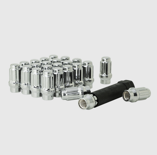 Gorilla Tuner Series Spline ET Lug Nut 12x1.50 Chrome 6 Lug Kit with Key (Set of 24) passenger car
