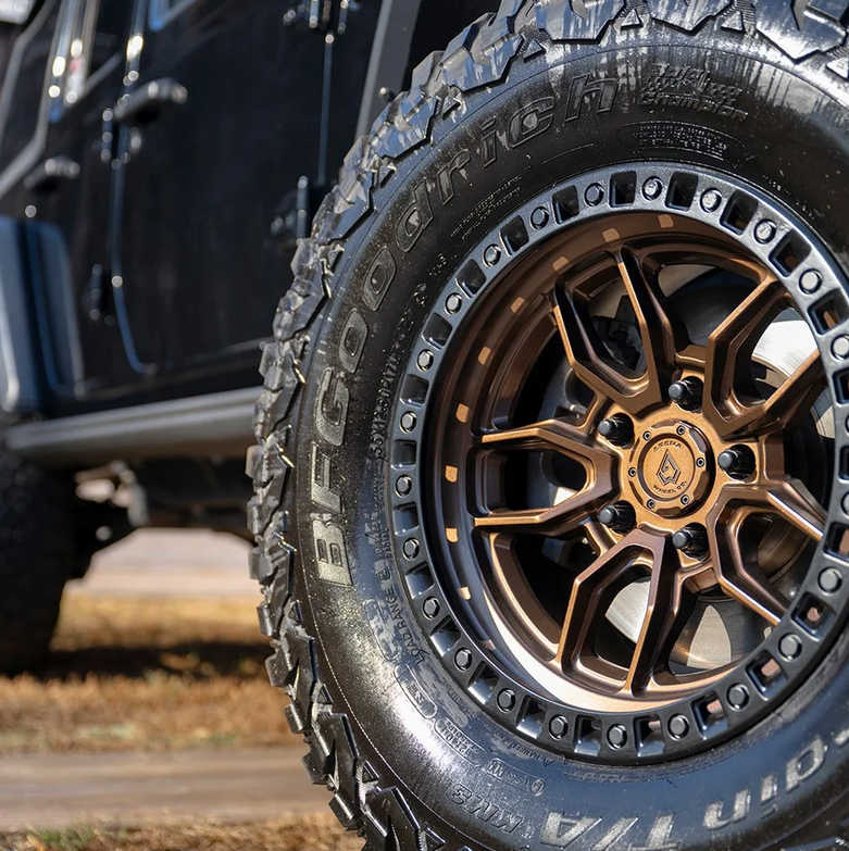 18x9.0 Arena Hustle Smoked Bronze Center Satin Black Lip