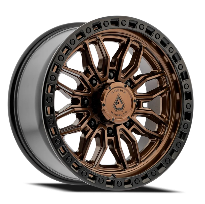 20x9.0 Arena Hustle Smoked Bronze Center Satin Black Lip
