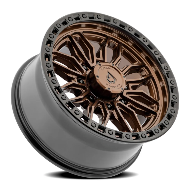 20x9.0 Arena Hustle Smoked Bronze Center Satin Black Lip