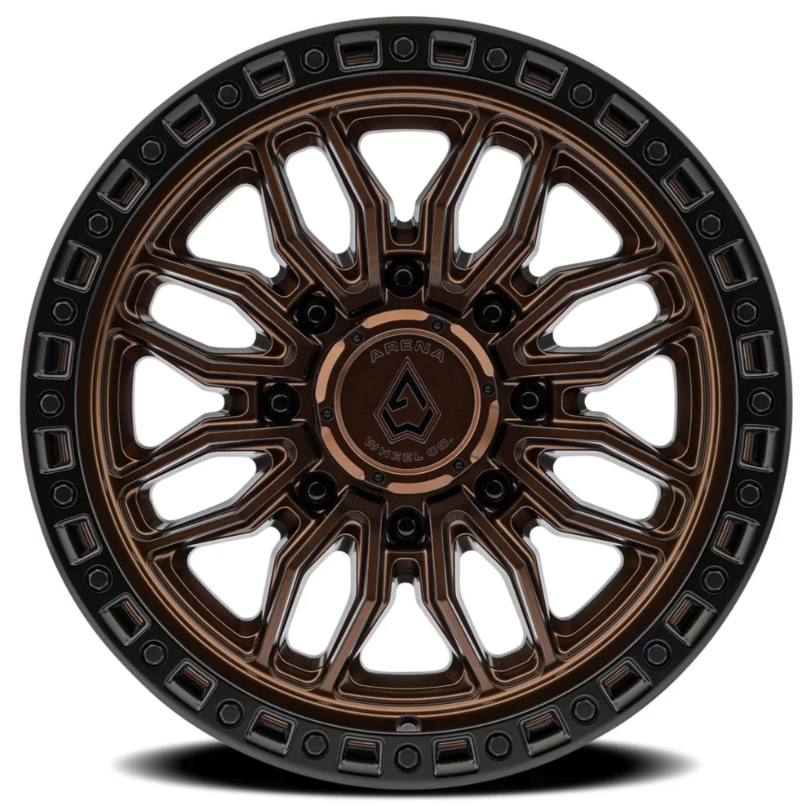 20x9.0 Arena Hustle Smoked Bronze Center Satin Black Lip