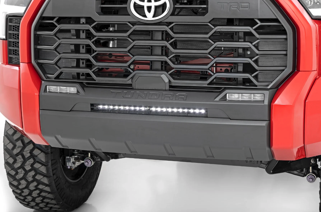 Rough Country LED Light Bumper Mount | 20" Black Slim Line | 2022-2026 Toyota Tundra