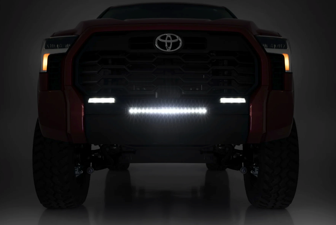 Rough Country LED Light Bumper Mount | 20" Black Slim Line | 2022-2026 Toyota Tundra