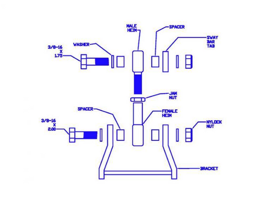 Progress Rear Sway Bar Adapter Kit 2001-2005 Honda Civic