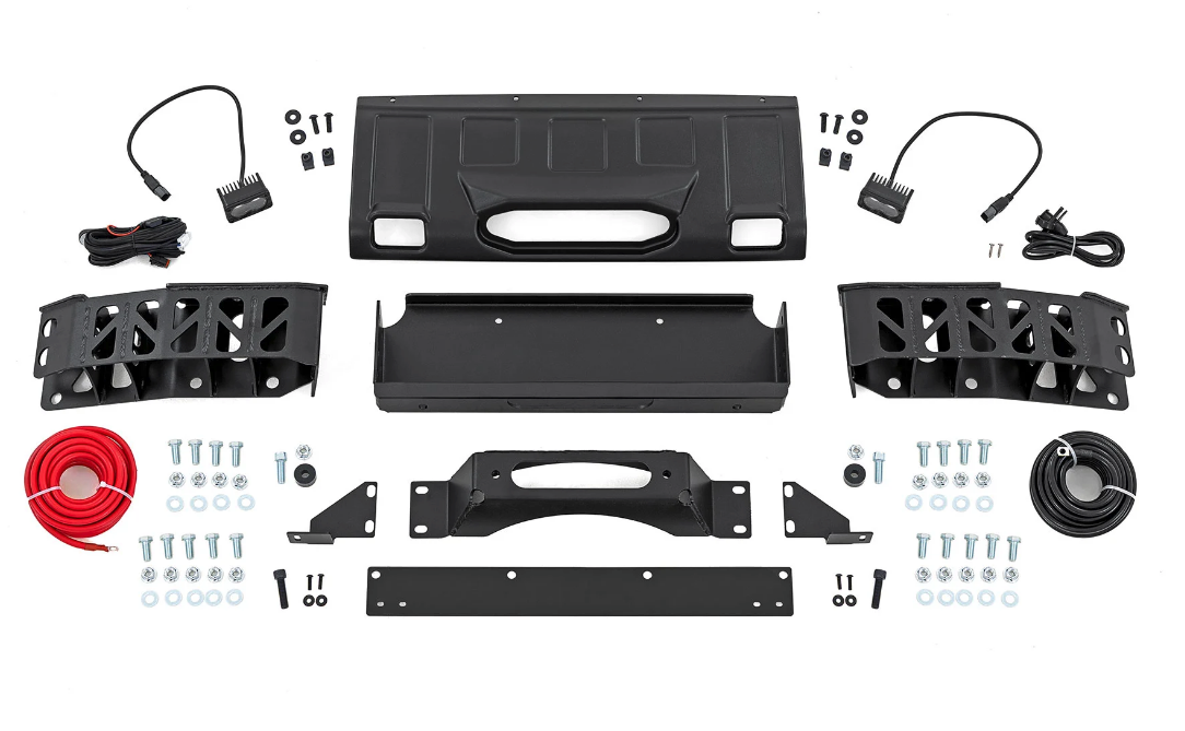 Rough Country Hidden Winch Mount With LED Fog Lamps 2024-2025 Toyota Land Cruiser 4WD