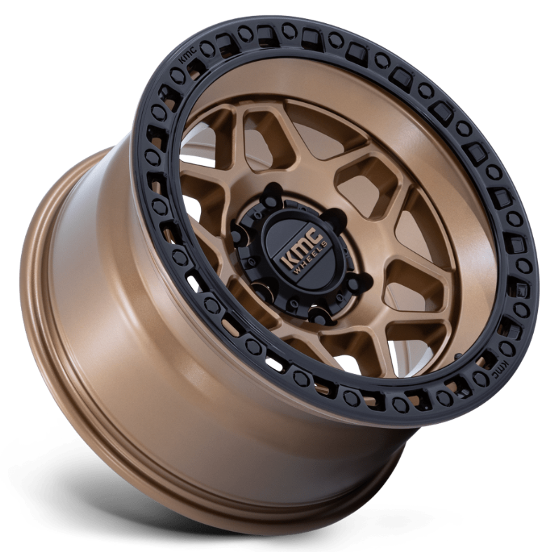17x8.5 KMC Torx KM553 Matte Bronze w/ Gloss Black Lip