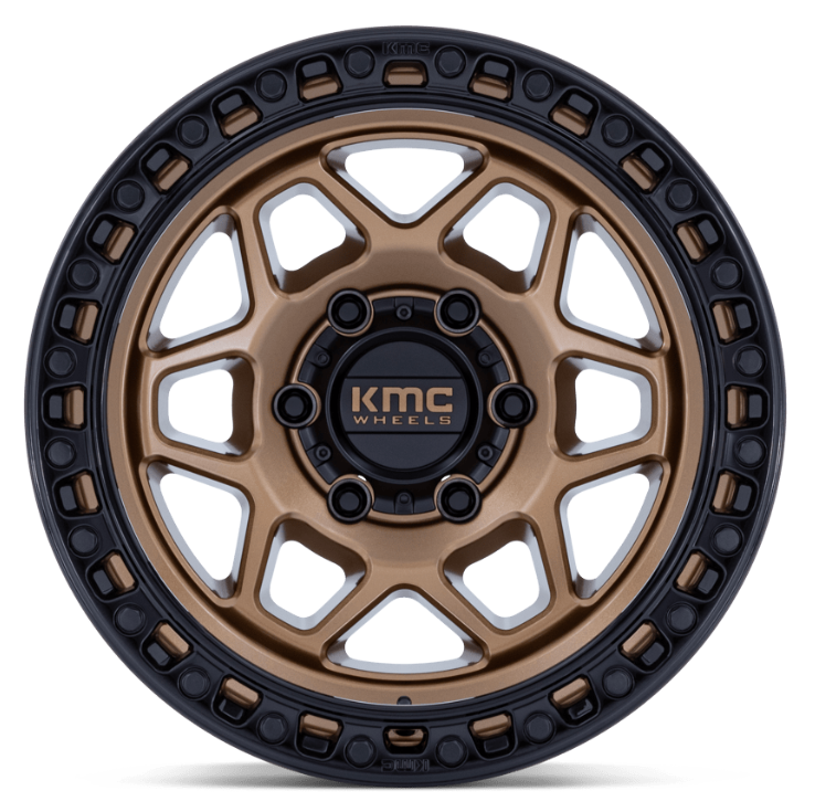 17x8.5 KMC Torx KM553 Matte Bronze w/ Gloss Black Lip