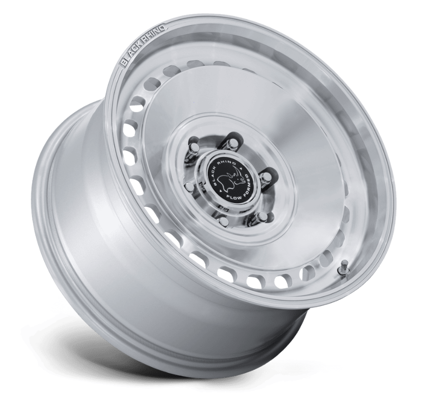 17x8.0 Black Rhino BR036 Basin Gloss Silver w/ Machined Face