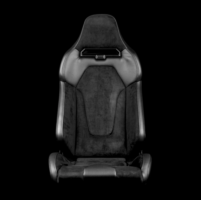 Braum VIPER X Fixed Back Bucket Seat | Black Suede (Priced Per Seat)
