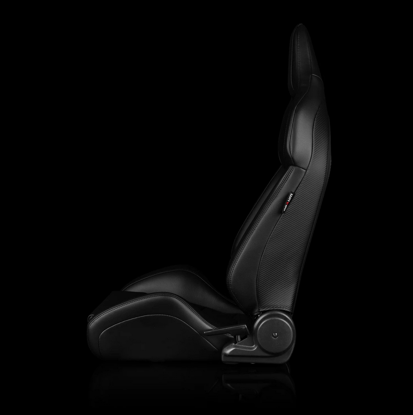 Braum VIPER-X Series Sport Reclinable Seats | Black Polo | Black Leatherette | Grey Stitching (Priced Per Pair)