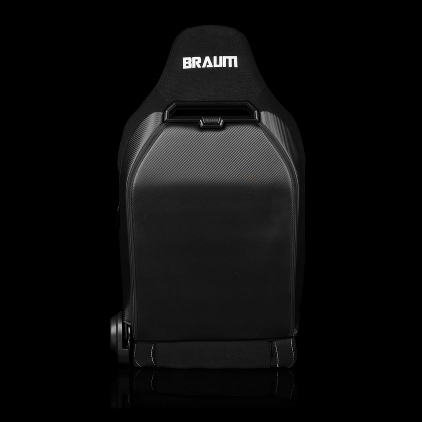Braum VIPER-X Series Sport Reclinable Seats | Black Jacquard | White Piping (Priced Per Pair)