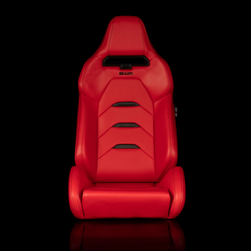 Braum VIPER-X Series Sport Reclinable Seats | Red Leatherette | Black Trim (Priced Per Pair)