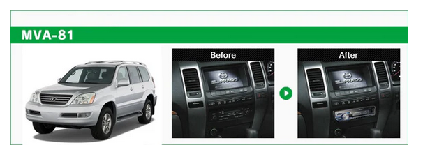 Beat-Sonic MVA-81 Stereo Replacement Kit for 2003-2009 Lexus GX 470 models with factory navigation