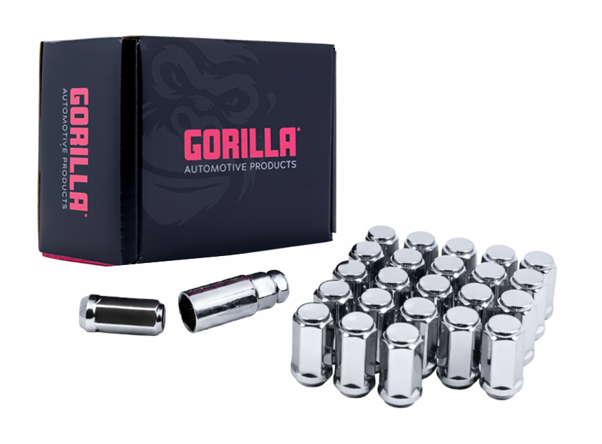 Gorilla Hex Duplex Acorn Bulge Lug Nuts | 3/4" Hex | 1/2" - 20 Thread Size | Set of 24