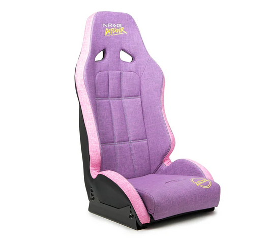 NRG Defender Suspension Seat with Side Mount Bracket Purple w/ Pink Trim (each)