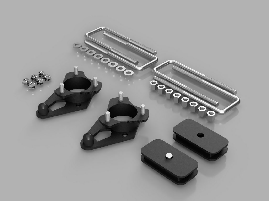 Traxda 2005-2024 Nissan Frontier /2005-2013 Nissan Navara / 2009-2013 Suzuki Equator – 3″ Front 1″ Rear Lift Kit