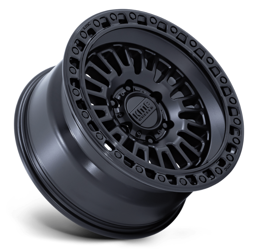 17x8.5 KMC Aztec KM554 Matte Black w/ Gloss Black Lip