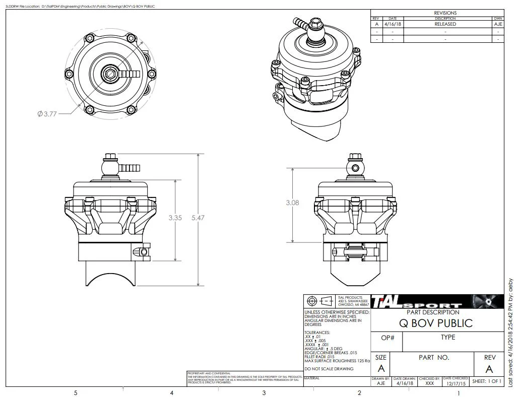 TiAL Q 50mm Blow Off Valve