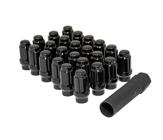 Gorilla Tuner Series Spline ET Lug Nut 1/2"-20 Black 5 Lug Kit with Key (Set of 20) passenger car