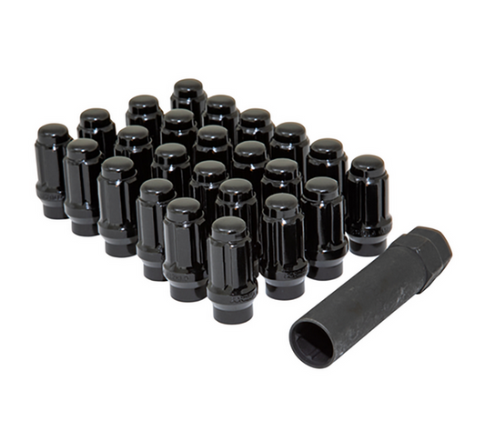 Gorilla Tuner Series Spline ET Lug Nut 14mmx1.50 Black 6 Lug Kit with Key (Set of 24)