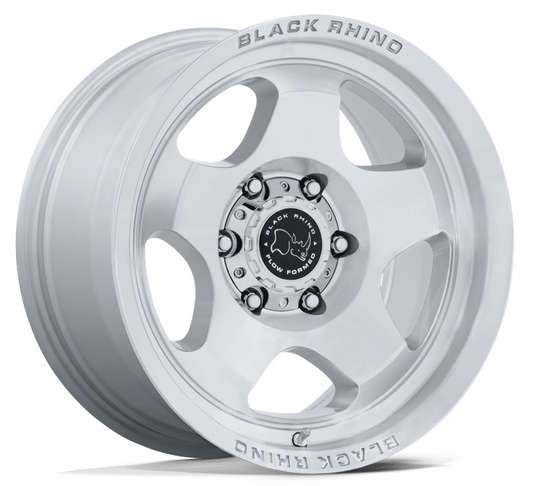 17x8.0 Black Rhino Sol Gloss Silver w/ Machined Face