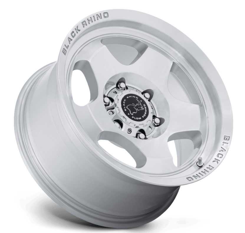 17x8.0 Black Rhino Sol Gloss Silver w/ Machined Face