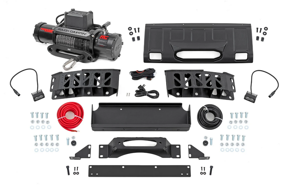 Rough Country Hidden Winch Mount With LED Fog Lamps 2024-2025 Toyota Land Cruiser 4WD
