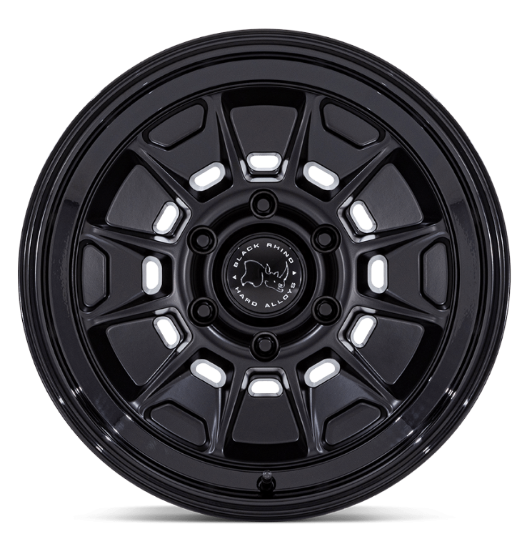18x9.0 Black Rhino Mondo BR021 Matte Black w/ Gloss Black Lip