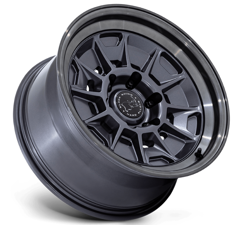 18x9.0 Black Rhino Mondo BR021 Matte Gunmetal w/ Gloss Gray Lip