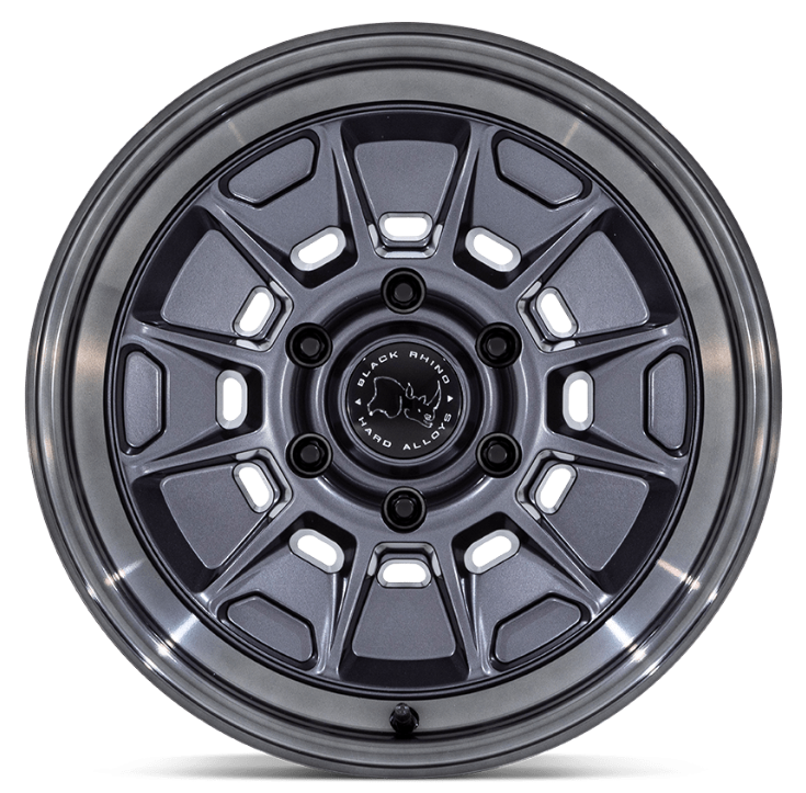 18x9.0 Black Rhino Mondo BR021 Matte Gunmetal w/ Gloss Gray Lip