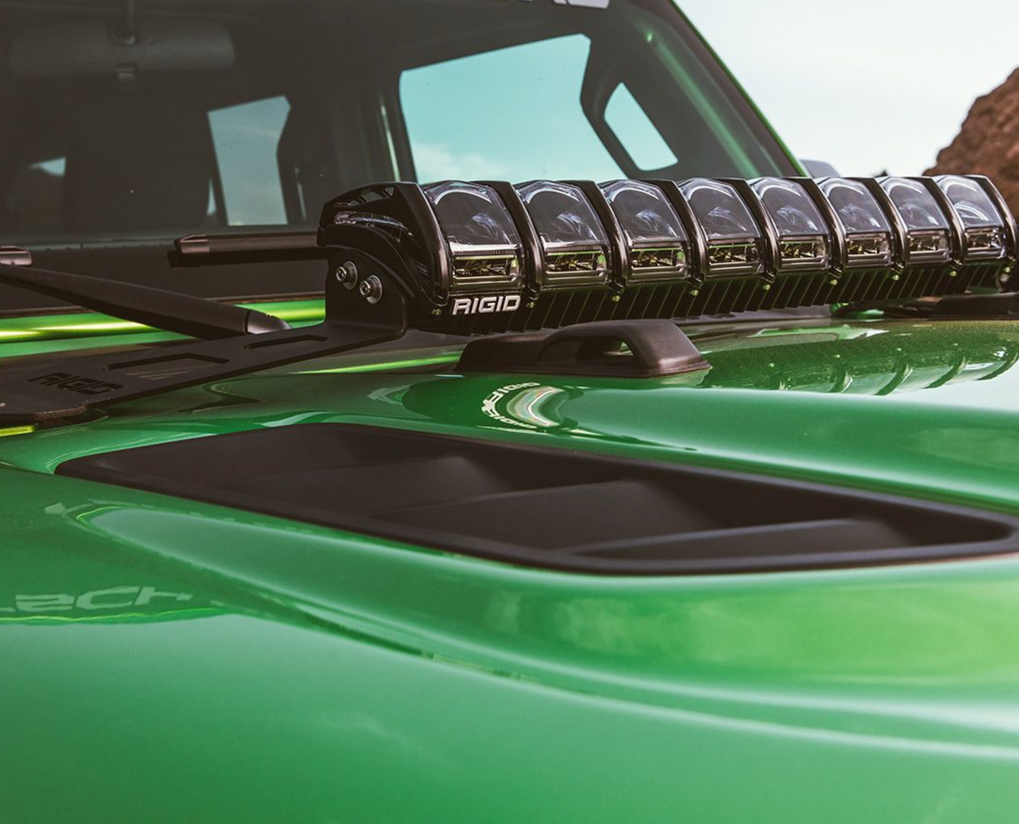 Rigid Industries 2018 Jeep JL - Hood Mount Kit - Mounts 20in Adapt Series