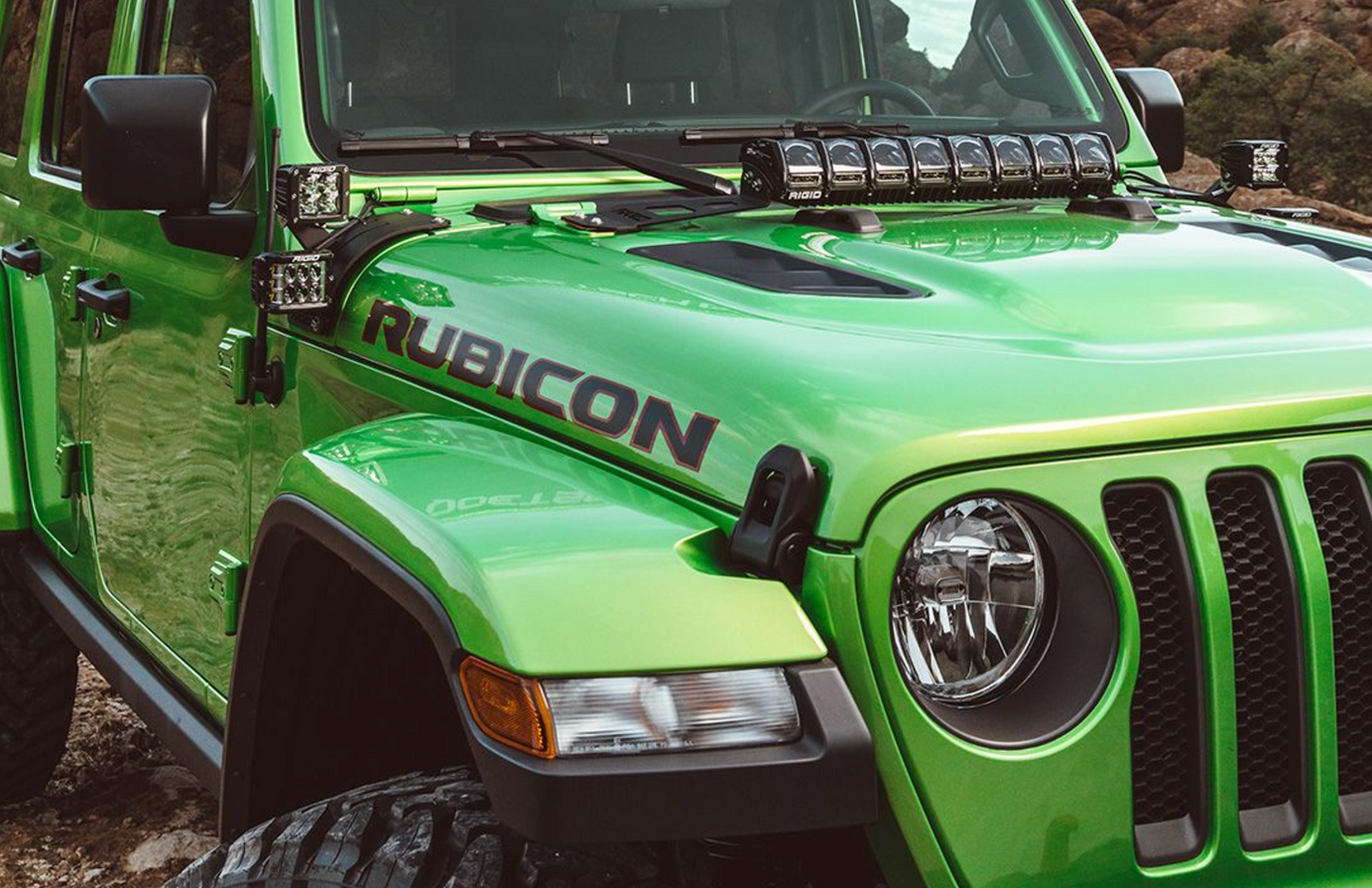 Rigid Industries 2018 Jeep JL - Hood Mount Kit - Mounts 20in Adapt Series