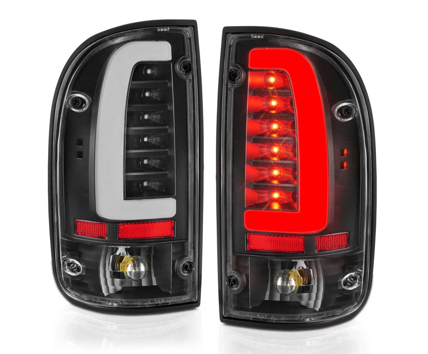 ANZO 1995-2000 Toyota Tacoma LED Taillights Black Housing Clear Lens (Pair)