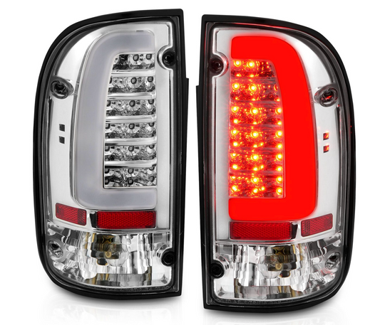 ANZO 1995-2000 Toyota Tacoma LED Taillights Chrome Housing Clear Lens (Pair)