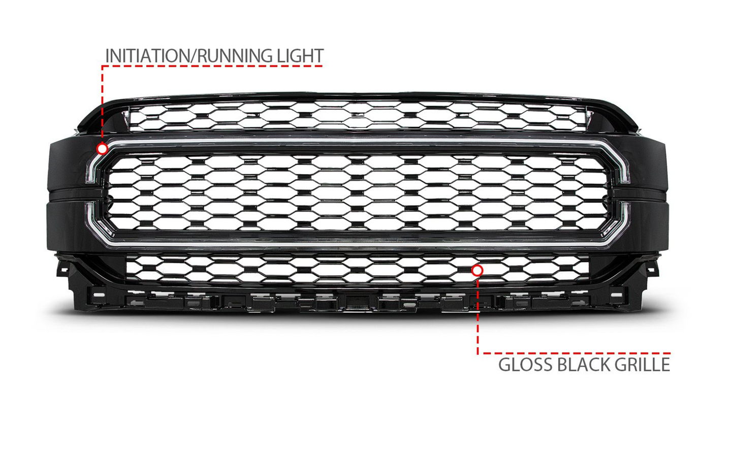 2021-2023 FordF-150 Nexum Series BlackLED Grille w/ Ignition Initiation Feature & Running Light Bar