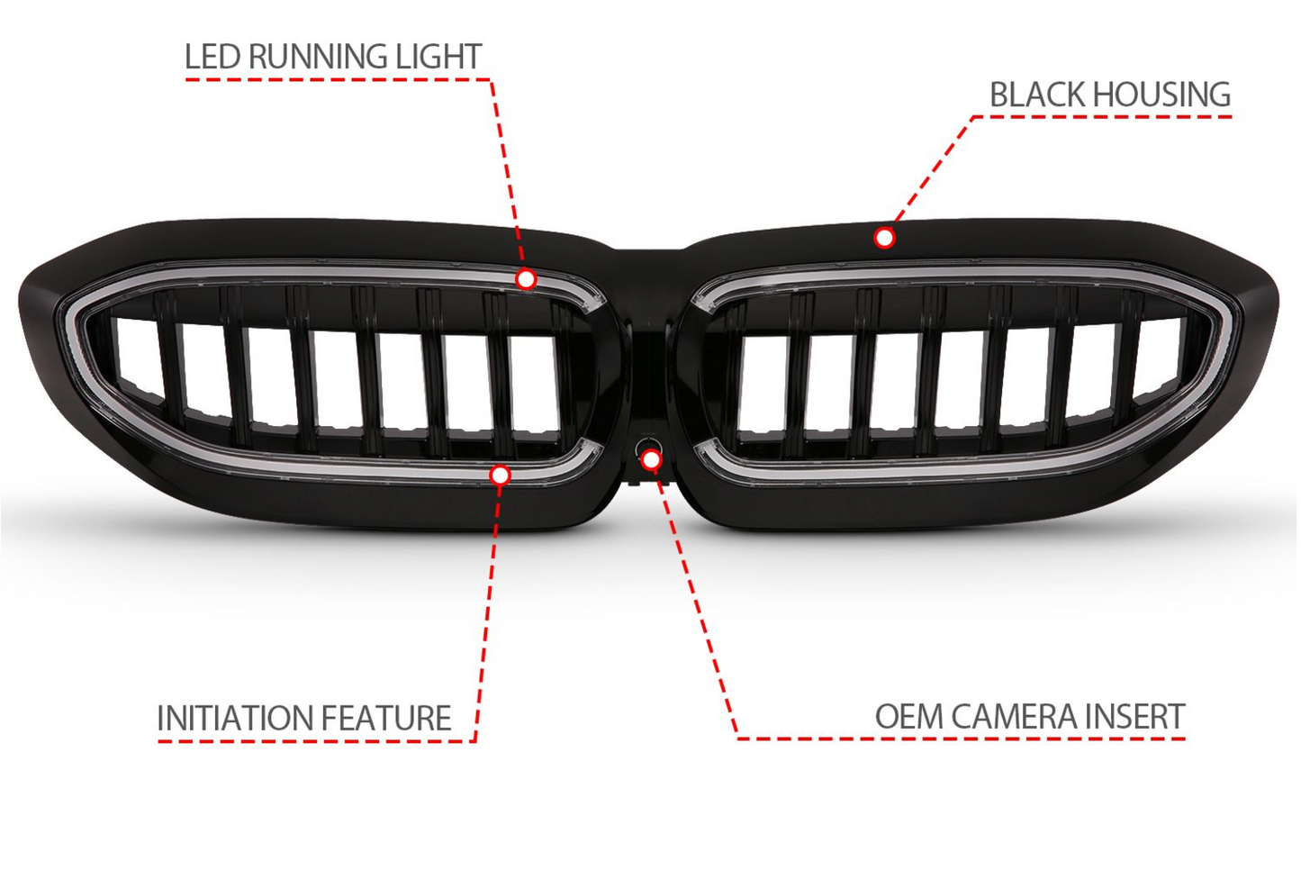 2019-2022 BMW 3 Series Nexum Series Black LED Grille W/ Ignition Initiation Feature & Running Light Bar