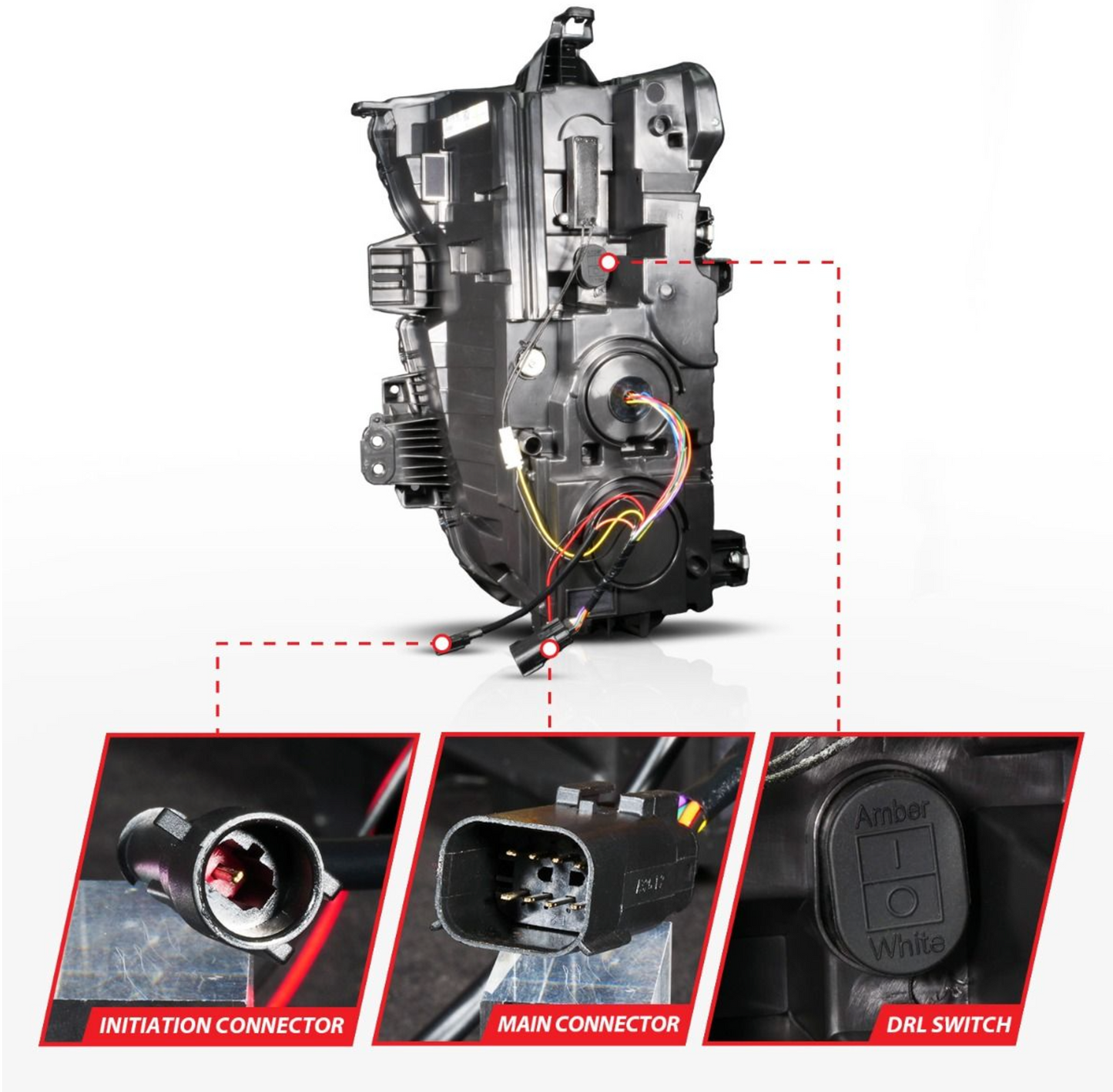 Anzo 2020-2023 Chevy Silverado 2500HD/3500HD Z-Series Full LED Projector Headlights Black W/ DRL Switch Initiation & Sequential