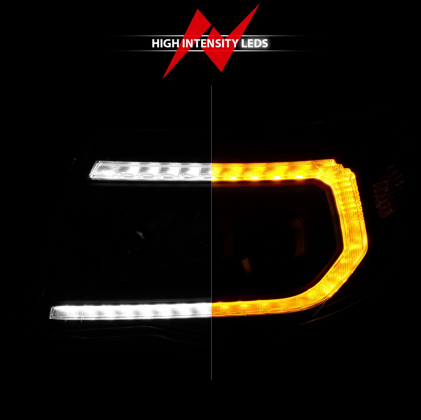 Anzo 2005-2011 Toyota Tacoma Full LED Projector Headlights Black w/ Initiation Feature & Sequential Signal