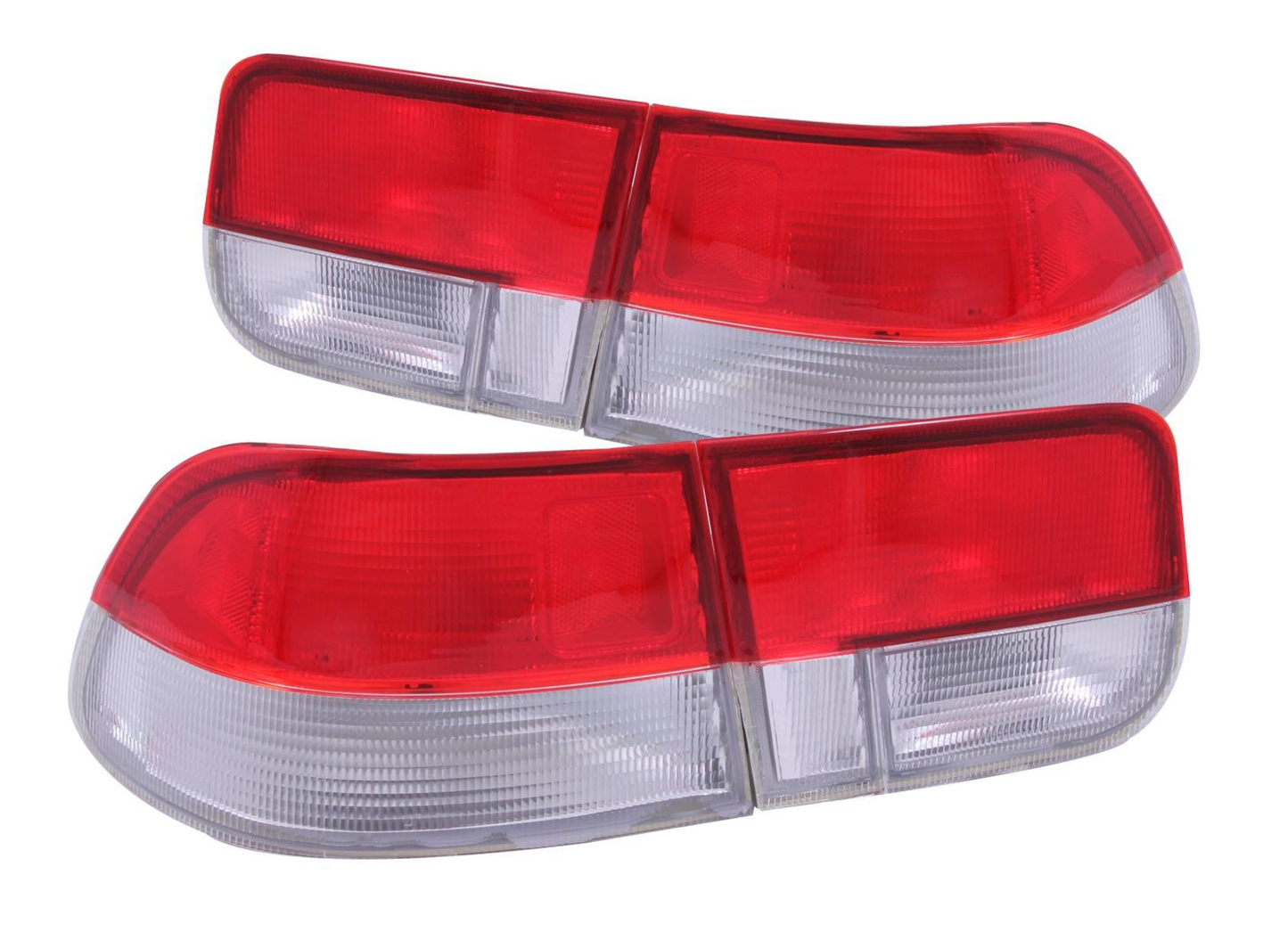 Anzo 1996-2000 Honda Civic 2DR Tail Lights Chrome Red/Clear Lens 2PC (OE TYPE)