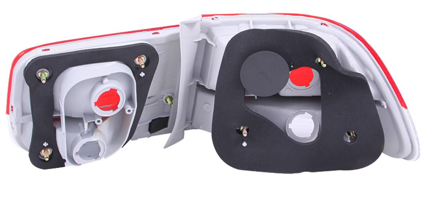 Anzo 1996-2000 Honda Civic 2DR Tail Lights Chrome Red/Clear Lens 2PC (OE TYPE)