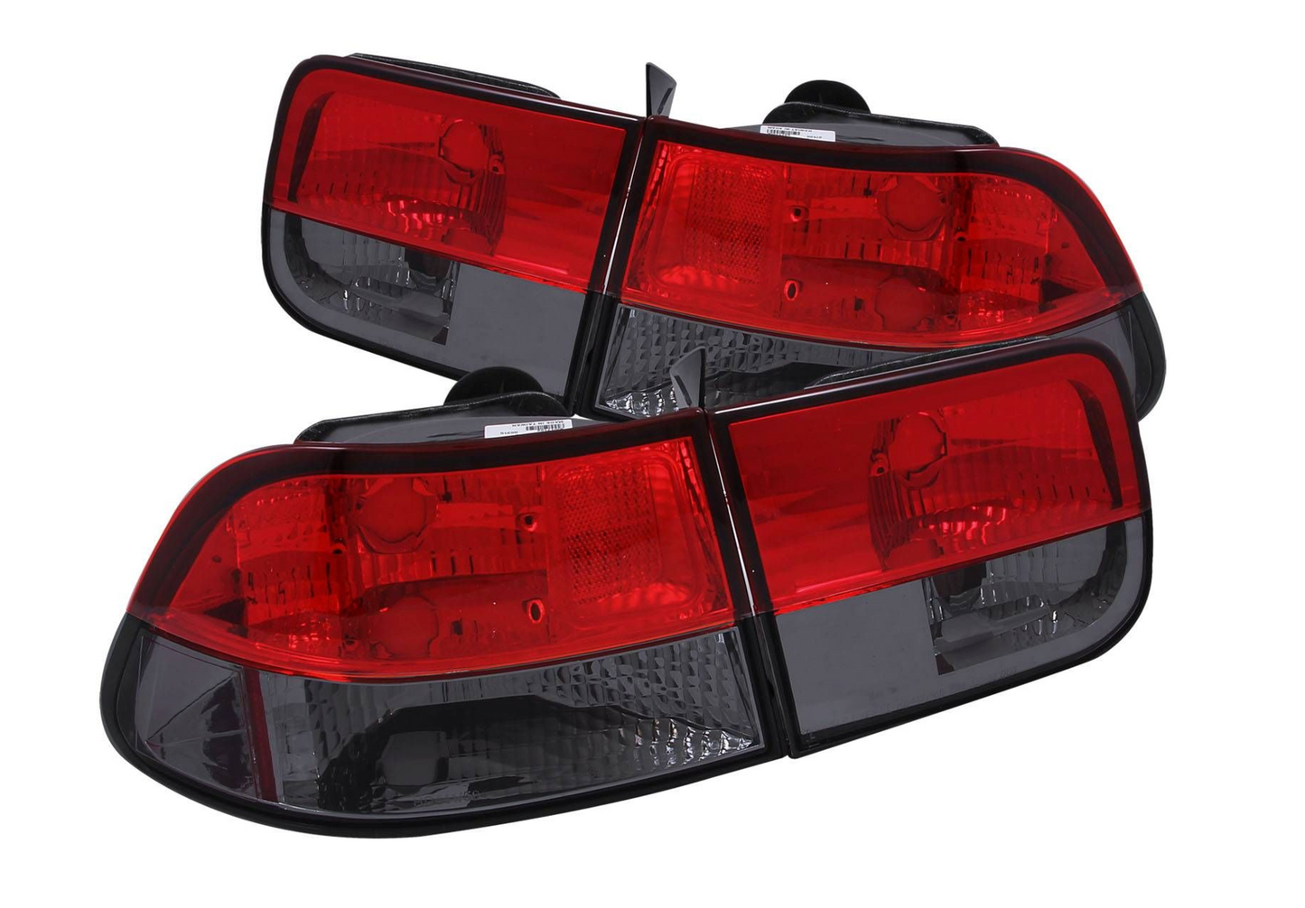 Anzo 1996-2000 Honda Civic 2DR Tail Lights Chrome Red/Smoke 2PC