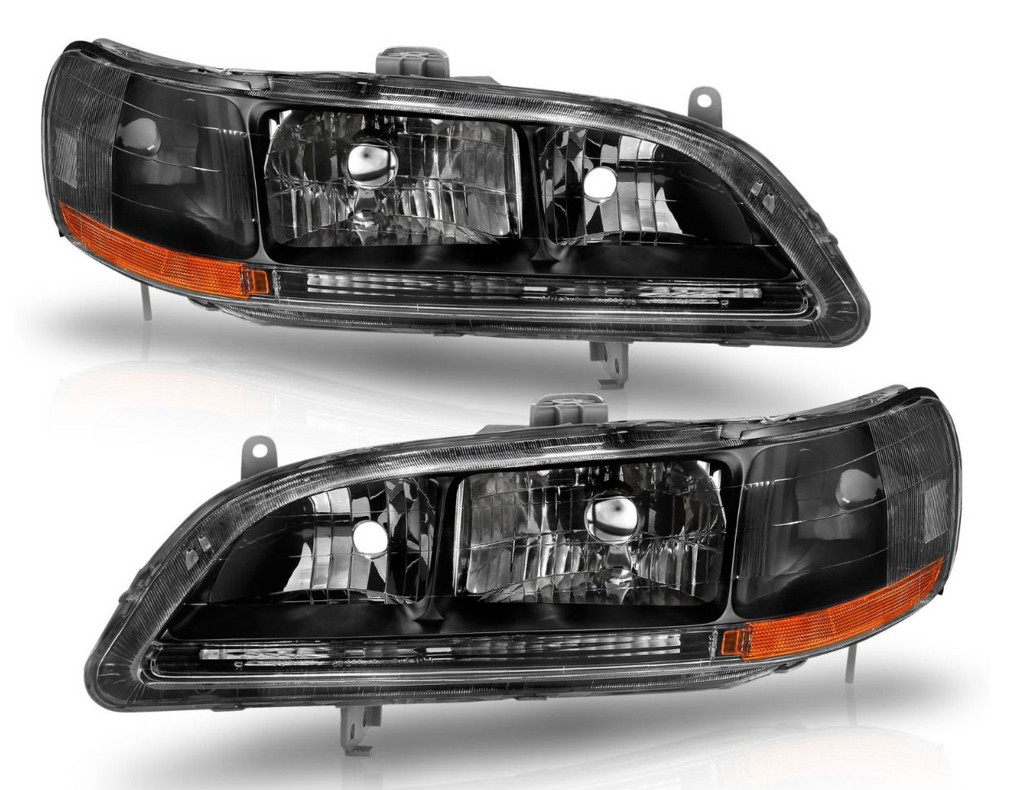 Anzo 1998-2002 Honda Accord Crystal Headlights Black