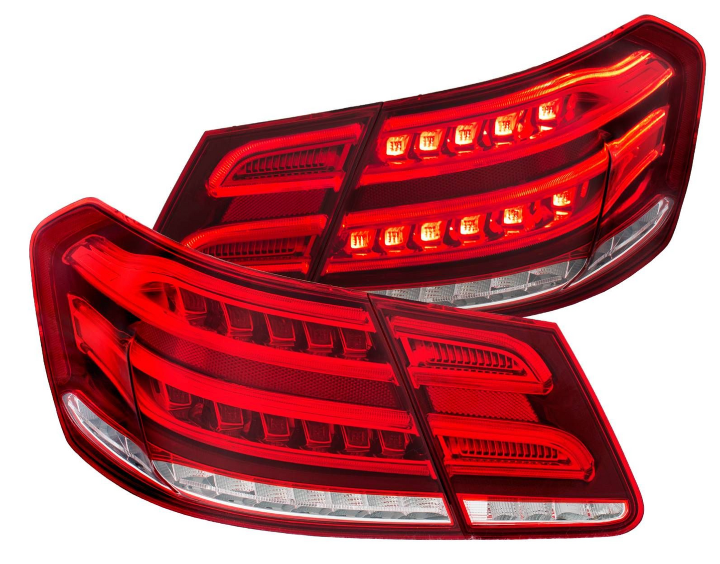Anzo 2010-2013 Mercedes Benz E Class W212 4DR LED Tail Lights Chrome Red/Clear Lens(4 PCS)