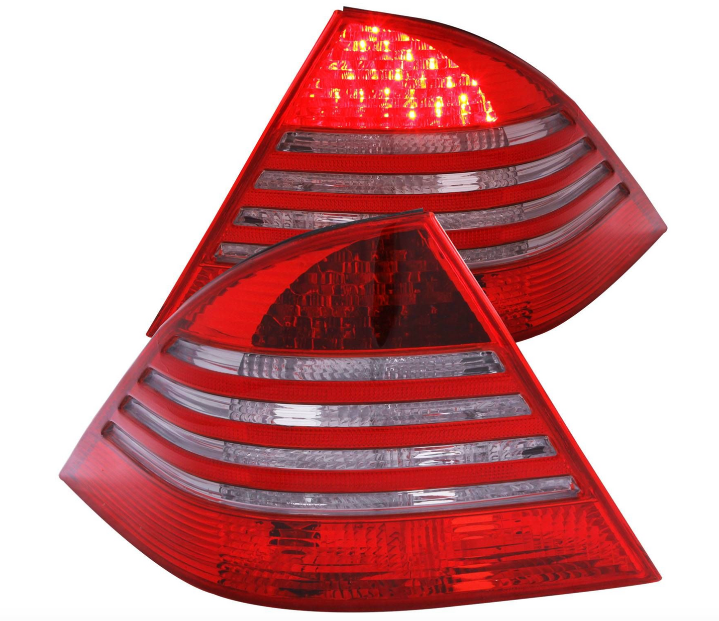 2000-2005 Mercedes Benz S Class W220 S430/S450/S500/S550/S600/S55 AMG LED Tail Lights Chrome Red/Smoke Lens
