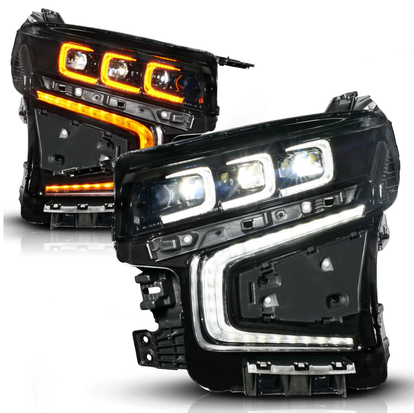 Anzo 2021-2024 Chevy Tahoe / Suburban Z-Series Full LED Projector Headlights Black W/ DRL Switch Initiation & Sequential
