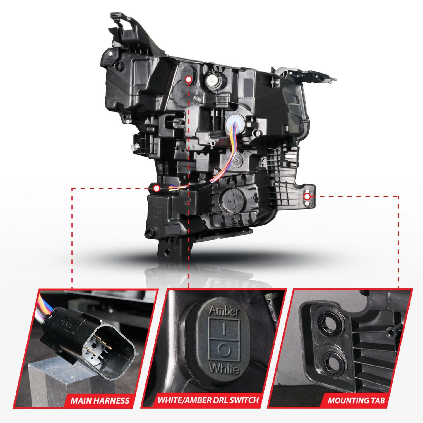 Anzo 2021-2024 Chevy Tahoe / Suburban Z-Series Full LED Projector Headlights Black W/ DRL Switch Initiation & Sequential