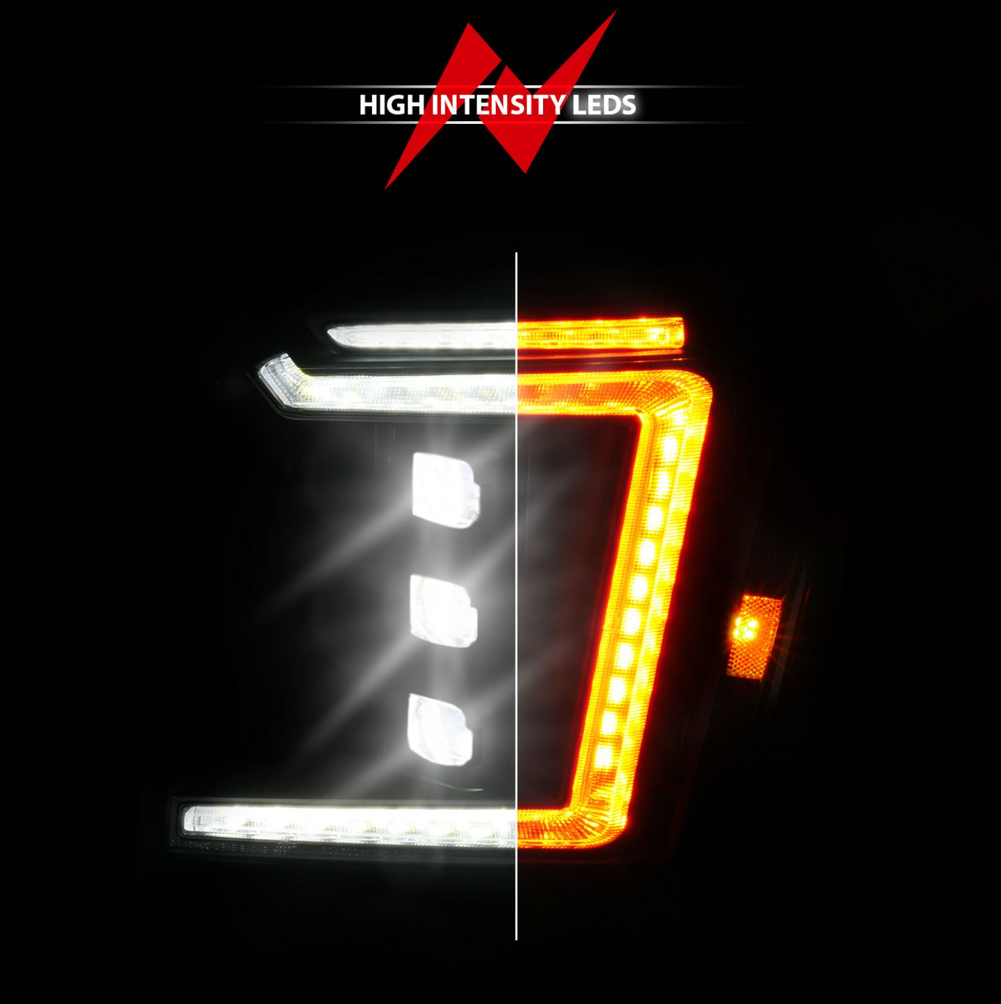 Anzo 2015-2020 GMC Yukon/Yukon XL Full LED Projector Headlights Black W/ DRL, Initiation & Sequential (Factory HalogenModels Only)